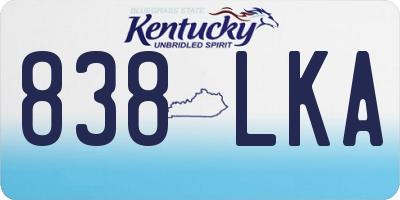 KY license plate 838LKA