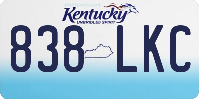 KY license plate 838LKC