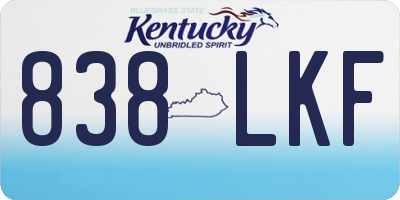 KY license plate 838LKF