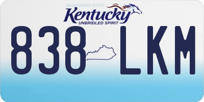 KY license plate 838LKM