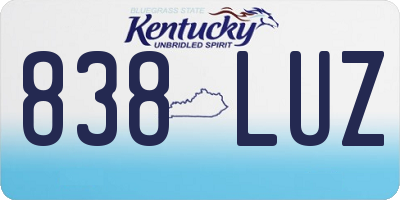 KY license plate 838LUZ