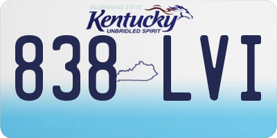 KY license plate 838LVI