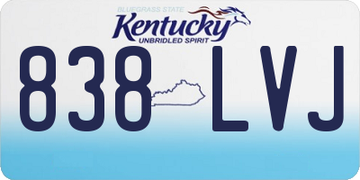 KY license plate 838LVJ