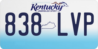 KY license plate 838LVP