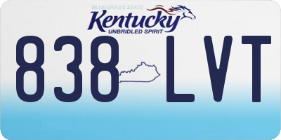 KY license plate 838LVT