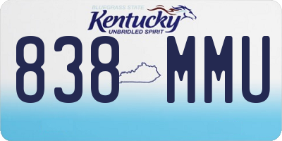KY license plate 838MMU