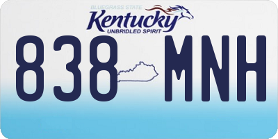 KY license plate 838MNH