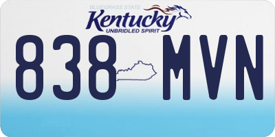 KY license plate 838MVN