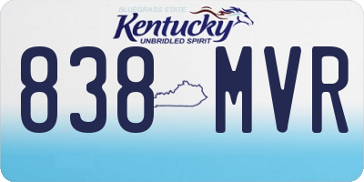 KY license plate 838MVR