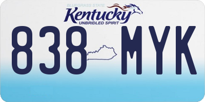 KY license plate 838MYK