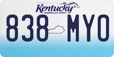 KY license plate 838MYO