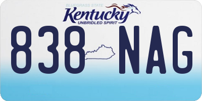 KY license plate 838NAG