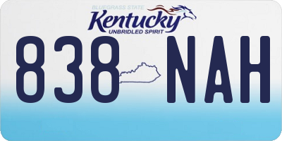 KY license plate 838NAH