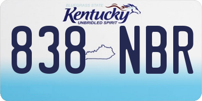 KY license plate 838NBR