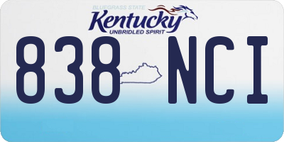 KY license plate 838NCI