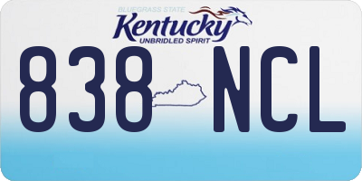 KY license plate 838NCL