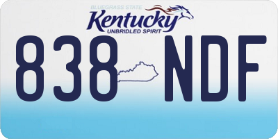 KY license plate 838NDF