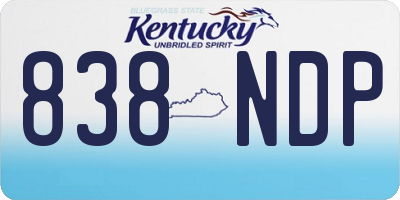 KY license plate 838NDP