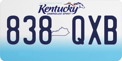 KY license plate 838QXB