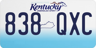 KY license plate 838QXC