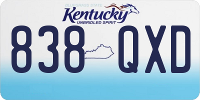 KY license plate 838QXD