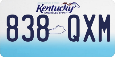 KY license plate 838QXM