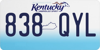 KY license plate 838QYL