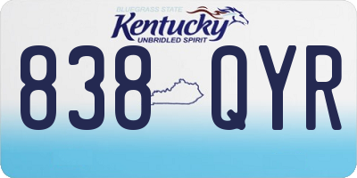 KY license plate 838QYR