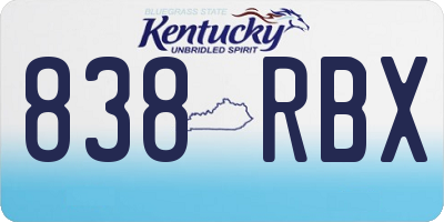 KY license plate 838RBX