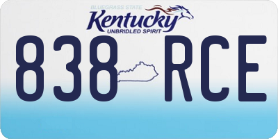 KY license plate 838RCE
