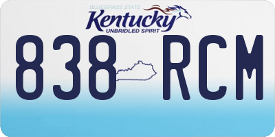 KY license plate 838RCM