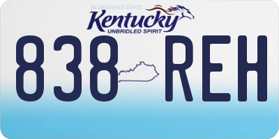 KY license plate 838REH
