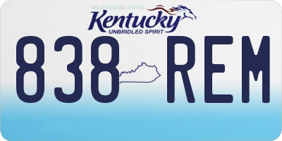 KY license plate 838REM