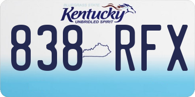 KY license plate 838RFX