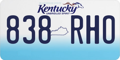 KY license plate 838RHO