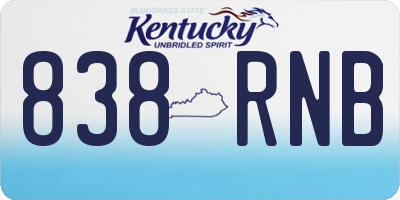 KY license plate 838RNB