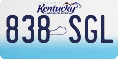 KY license plate 838SGL