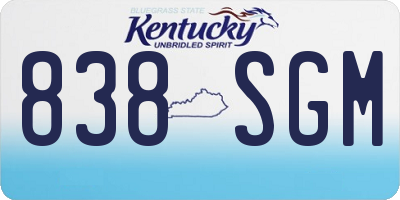 KY license plate 838SGM