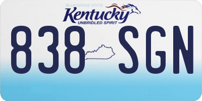 KY license plate 838SGN