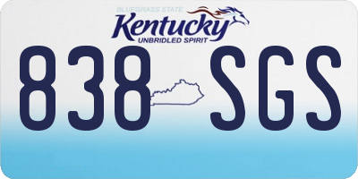 KY license plate 838SGS