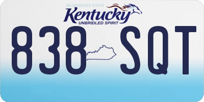 KY license plate 838SQT