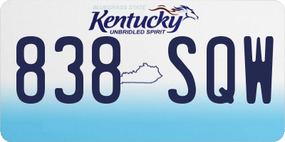 KY license plate 838SQW