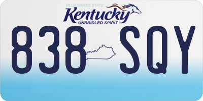 KY license plate 838SQY