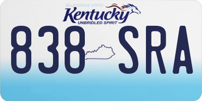 KY license plate 838SRA