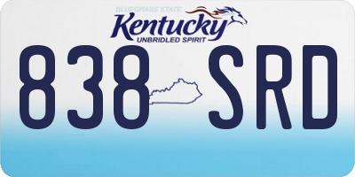KY license plate 838SRD