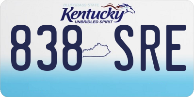 KY license plate 838SRE