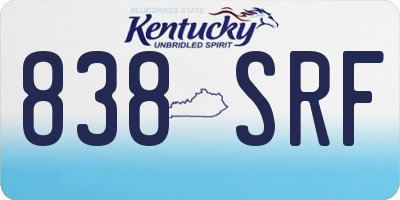 KY license plate 838SRF