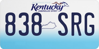 KY license plate 838SRG