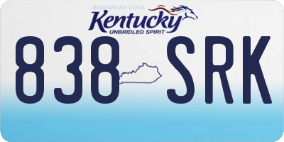 KY license plate 838SRK
