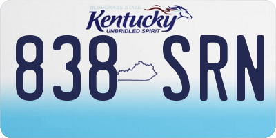 KY license plate 838SRN